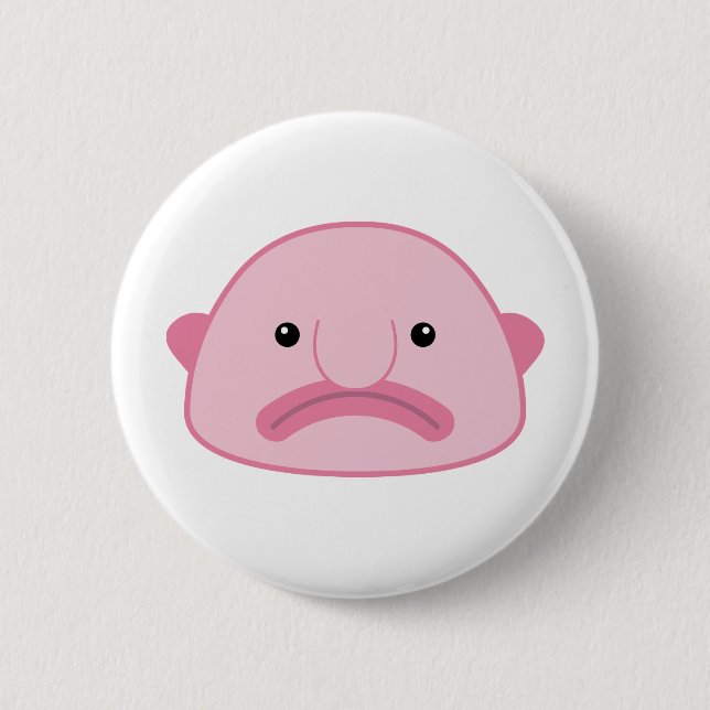 Badge Rond 5 Cm Bouton de Blobfish (Devant)