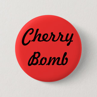 Badge Rond 5 Cm Bouton "de bombe de cerise"