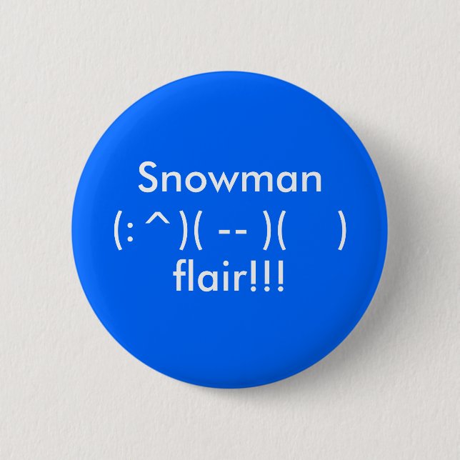 Badge Rond 5 Cm Bouton de bonhomme de neige (Devant)