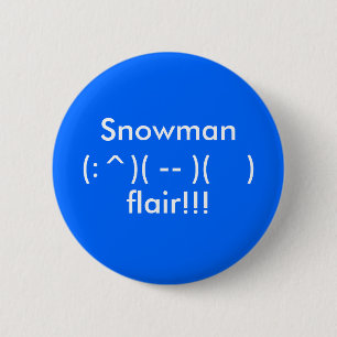 Badge Rond 5 Cm Bouton de bonhomme de neige