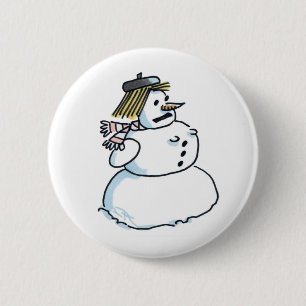 Badge Rond 5 Cm Bouton de bonhomme de neige féminin