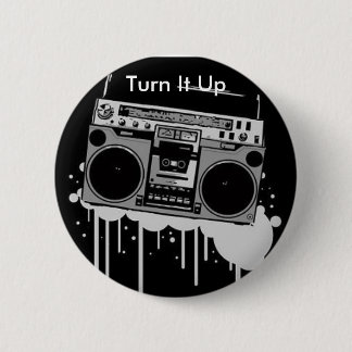 Badge Rond 5 Cm Bouton de Boombox : Conceptions de Bruit-Écho