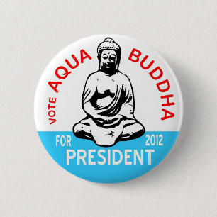 Badge Rond 5 Cm Bouton de Bouddha d'Aqua