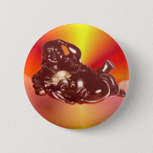 Badge Rond 5 Cm Bouton de bouddha riant (Devant)