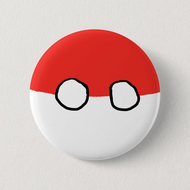 Badge Rond 5 Cm Bouton de boule de la Pologne (Devant)