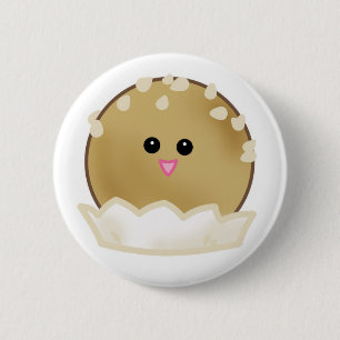 Badge Rond 5 Cm bouton de boule de sésame
