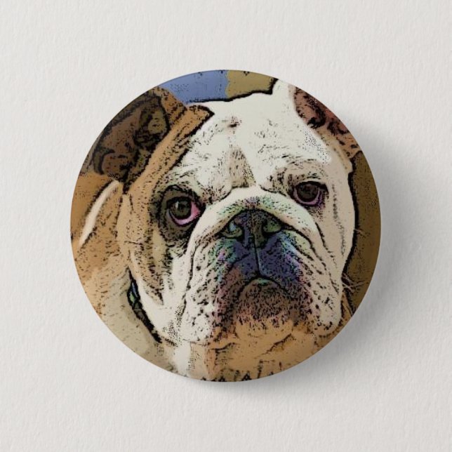 Badge Rond 5 Cm Bouton de bouledogue (Devant)