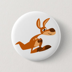 Badge Rond 5 Cm Bouton de Bouton de Kangaroo Silly Carton