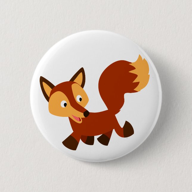 Badge Rond 5 Cm Bouton de Bouton Fox joyeux (Devant)