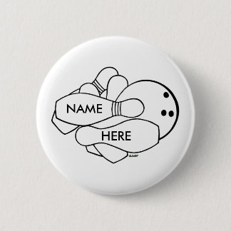 BADGE ROND 5 CM BOUTON DE BOWLING (PERSONNALISER)