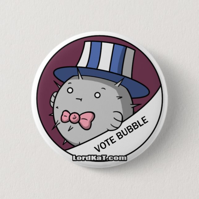 Badge Rond 5 Cm Bouton de Bubblefish de vote (Devant)