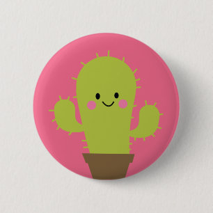 Badge Rond 5 Cm Bouton de cactus
