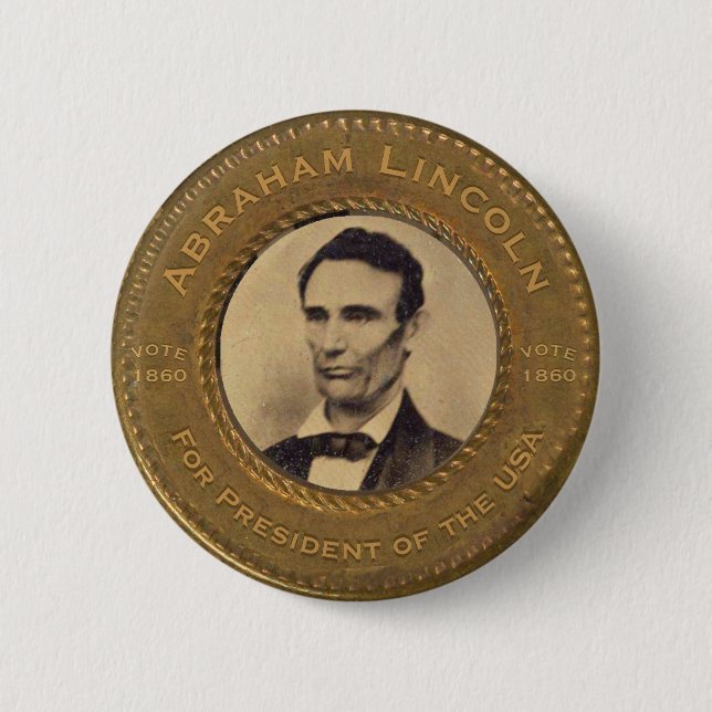 Badge Rond 5 Cm Bouton de campagne d'Abraham Lincoln (Devant)