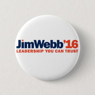 Badge Rond 5 Cm Bouton de campagne de JIM Webb 2016 - 2,25" rond
