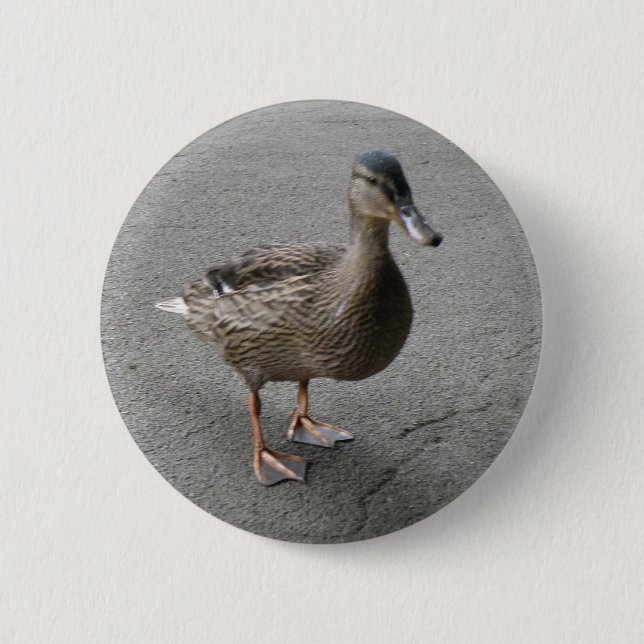 Badge Rond 5 Cm Bouton de canard en patte drôle (Devant)