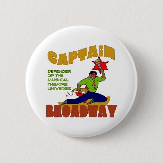 Badge Rond 5 Cm Bouton de capitaine Broadway (peau foncée) (Devant)