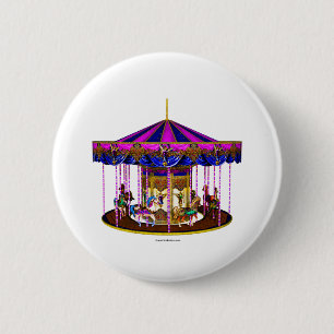 Badge Rond 5 Cm Bouton de carrousel rose