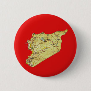Badge Rond 5 Cm Bouton de carte de la Syrie