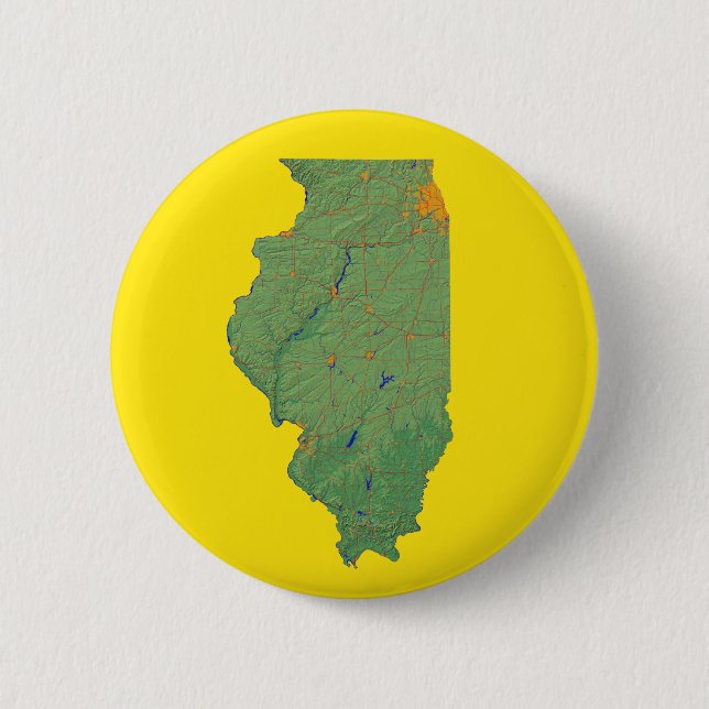 Badge Rond 5 Cm Bouton de carte de l'Illinois (Devant)
