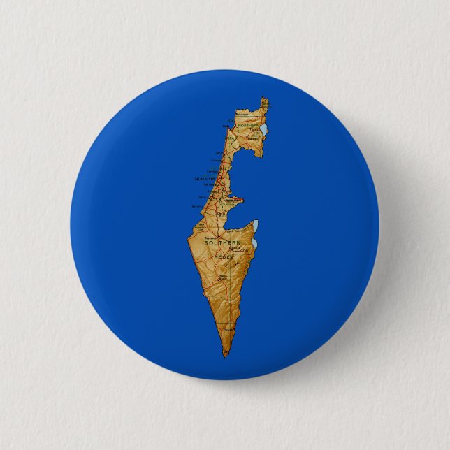 Badge Rond 5 Cm Bouton de carte de l'Israël (Devant)