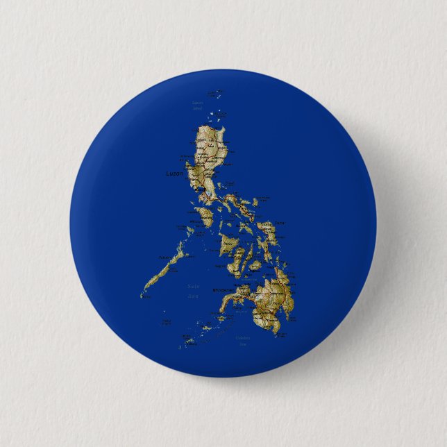 Badge Rond 5 Cm Bouton de carte de Philippines (Devant)