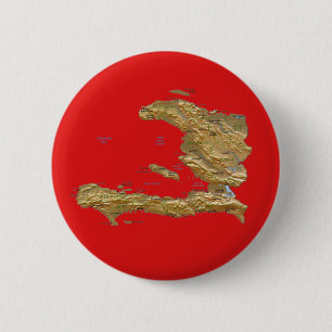 Badge Rond 5 Cm Bouton de carte du Haïti