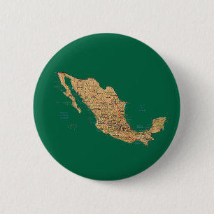 Badge Rond 5 Cm Bouton de carte du Mexique