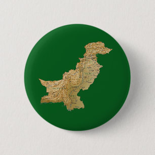 Badge Rond 5 Cm Bouton de carte du Pakistan