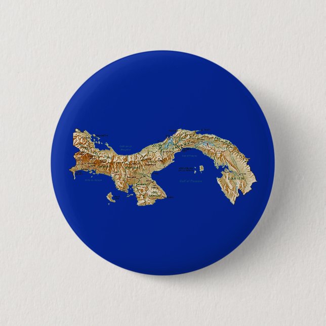 Badge Rond 5 Cm Bouton de carte du Panama (Devant)