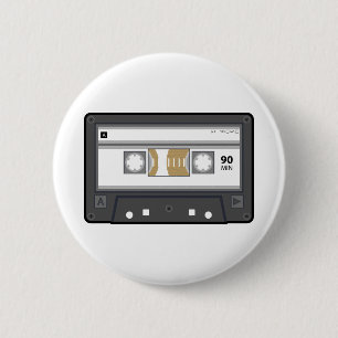 Badge Rond 5 Cm Bouton de cassette audio