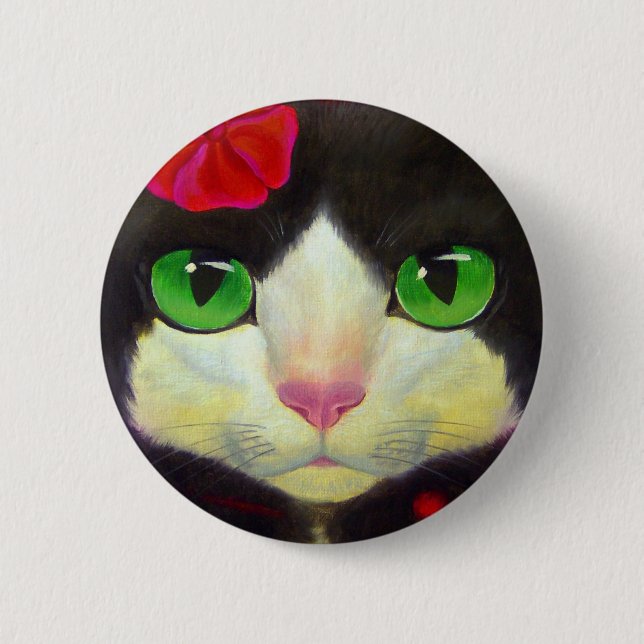 BADGE ROND 5 CM BOUTON DE CAT DE SMOKING (Devant)