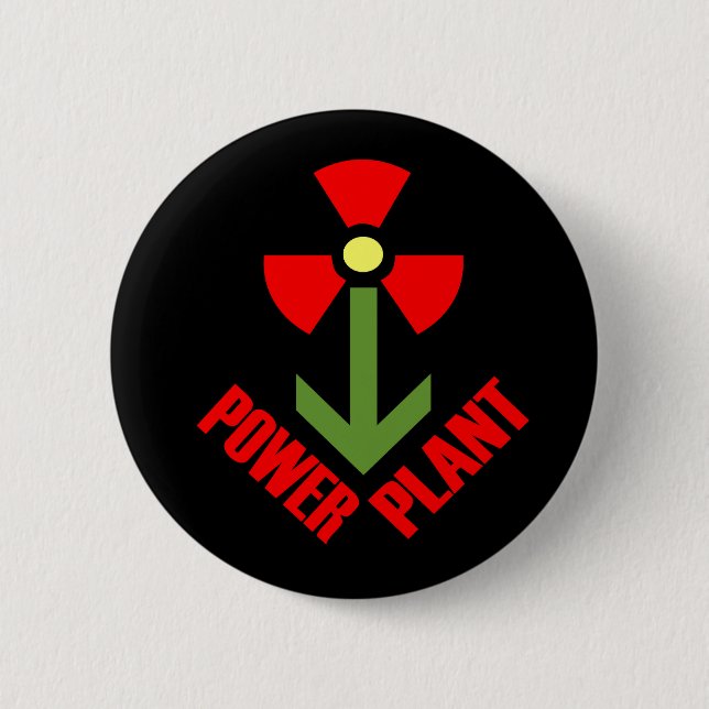 Badge Rond 5 Cm Bouton de centrale (noir) (Devant)