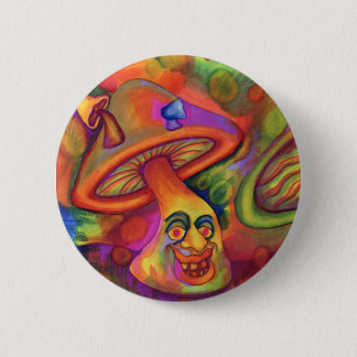 Badge Rond 5 Cm Bouton de champignon psychédélique "Shroomin"