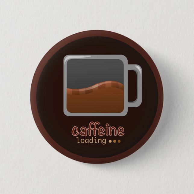Badge Rond 5 Cm Bouton de chargement de caféine (Devant)