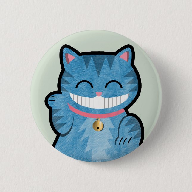 Badge Rond 5 Cm Bouton de chat de Cheshire (Devant)
