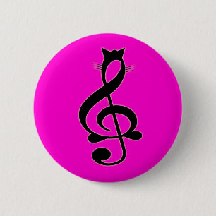 Badge Rond 5 Cm Bouton de chat de jazz