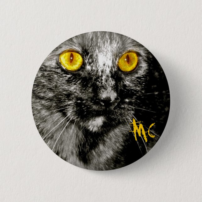 Badge Rond 5 Cm Bouton de chat de singe (Devant)