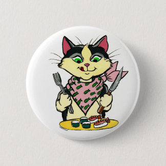 Badge Rond 5 Cm Bouton de chat de sushi