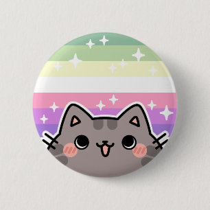 Badge Rond 5 Cm Bouton de chat Genderfae LGBT Pride