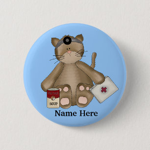 Badge Rond 5 Cm Bouton de chat infirmière