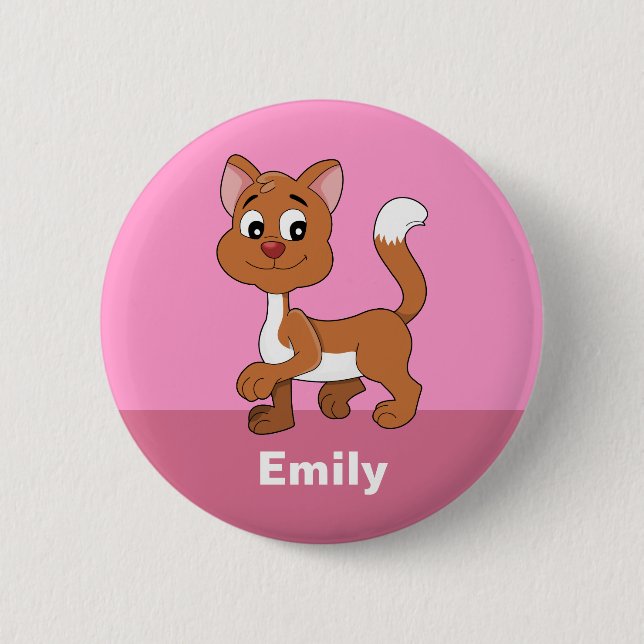 Badge Rond 5 Cm Bouton de chaton de dessin animé mignon (Devant)