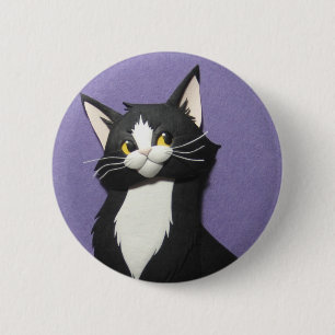 Badge Rond 5 Cm Bouton de chaton de smoking