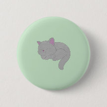 Bouton de chaton gris endormi