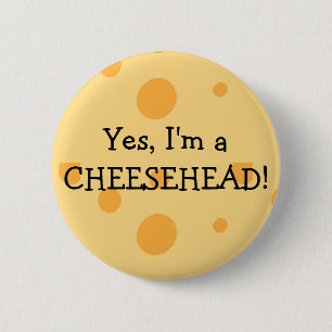 Badge Rond 5 Cm Bouton de Cheesehead d'humour du Wisconsin