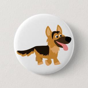 Badge Rond 5 Cm Bouton de chien berger allemand mignon dessin anim