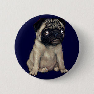 Badge Rond 5 Cm Bouton de chien de carlin