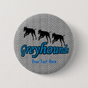 Badge Rond 5 Cm Bouton de chien Greyhounds