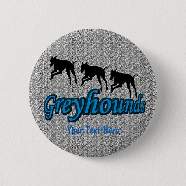 Badge Rond 5 Cm Bouton de chien Greyhounds (Devant)