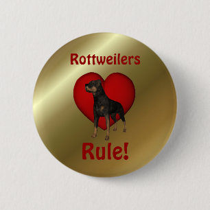 Badge Rond 5 Cm Bouton de chien mignon des Rottweilers