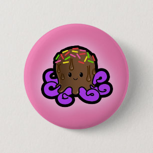 Badge Rond 5 Cm Bouton de Choctopus